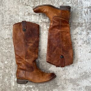Frye Melissa Tan Leather Tall Riding Boots